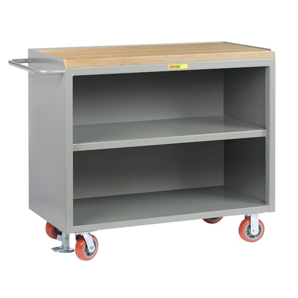 Mobile Bench Cabinets, 36"W, Center Shelf, 1-3/4" Butcher Block